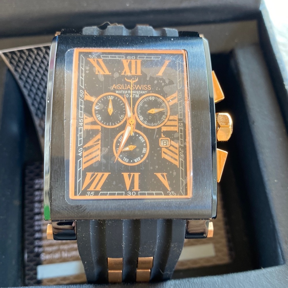 Aquaswiss black mens watch